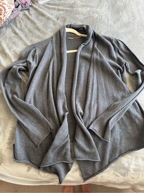 Prana Open-Front Gray Draped Cardigan